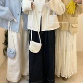 静茹冬上新经典 17131 配包包 设计感时尚 显瘦单排扣短外套