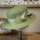 零点兰花春夏款 丝麻宽檐拉菲平顶帽子女士丝麻优雅透气遮阳帽 法式