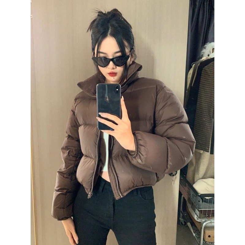 冬季欧版肯豆风短款高腰加厚羽绒棉服女2025年冬季新款小个面包服