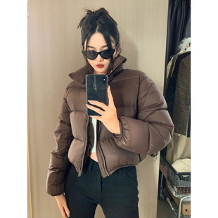 冬季欧版肯豆风短款高腰加厚羽绒棉服女2025年冬季新款小个面包服