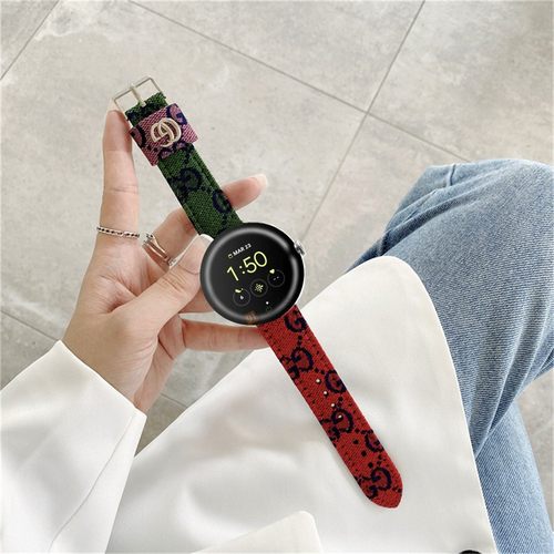 适用三星watch8手表带华为Gt6秋冬表带fit4真皮gt5/gt4帆布小香风