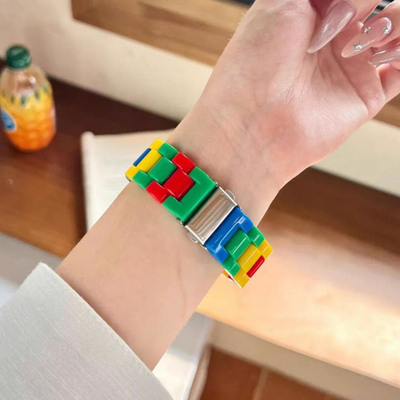 拼色可调节彩色手表带