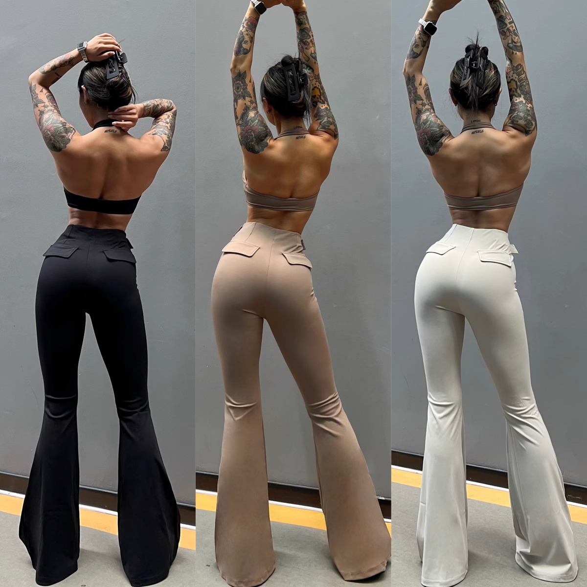 运动裤喇叭裤瑜伽长裤