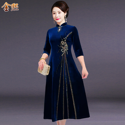 高贵中年女装连衣裙礼服改良旗袍