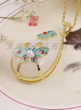 新疆金丝玉东陵玉水滴吊坠项链