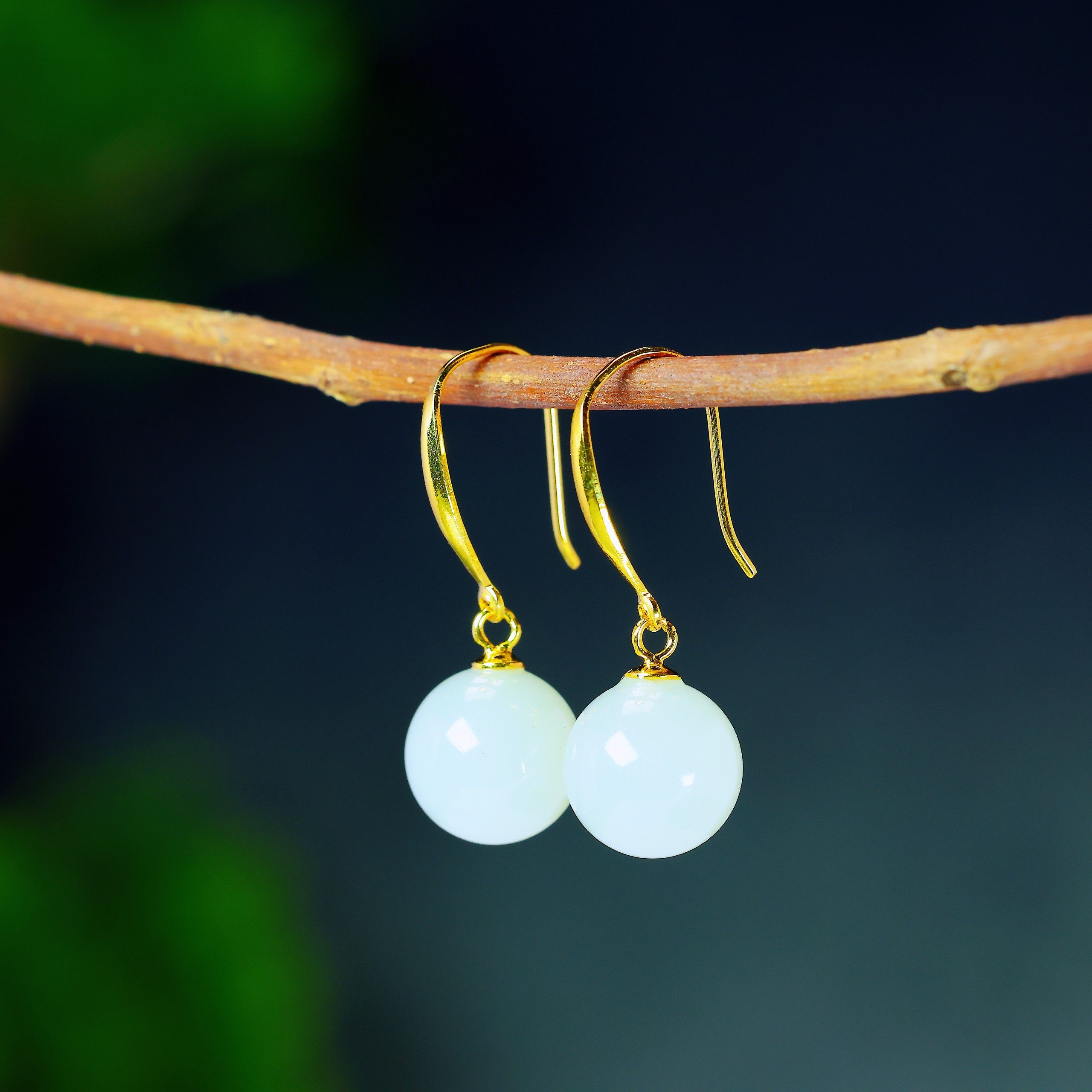 天然和田玉羊脂白玉925银中国风简约小众玉石耳坠耳饰耳环,珠宝/钻石/翡翠,耳饰,淘宝优惠券,粉丝福利购,淘宝优惠卷