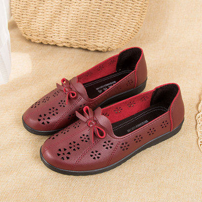 2025夏季北京中老年人妈妈太太奶奶平底PU皮凉鞋女人造革洞洞蝴蝶,女鞋,浅口单鞋,淘宝优惠券,粉丝福利购,淘宝优惠卷