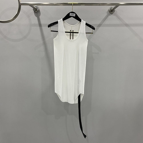 RO风女士背心春夏新品潮流时尚休闲纯色夏季飘带长背心打底上衣
