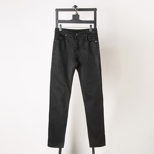 基本简单长牛仔长裤 高街暗黑RO系列涂蜡涂层工艺修身 男 百搭款 经典