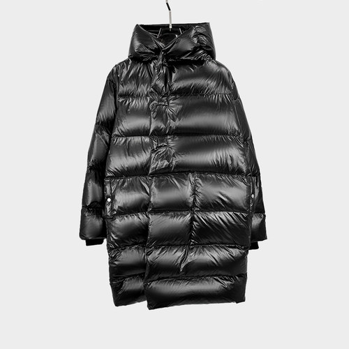 暗黑羽绒服女装中长款连帽羽绒服新款宽松绗缝大版羽绒外套