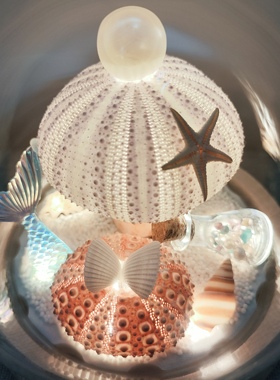 海南厦门海胆灯北海纪念品三亚海口贝壳小夜灯成品大连特产伴手礼