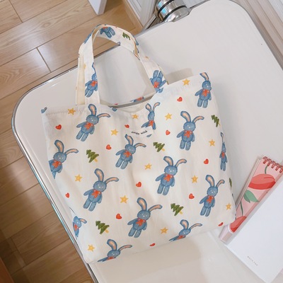 清新可爱手提包拉链小布袋手拎袋