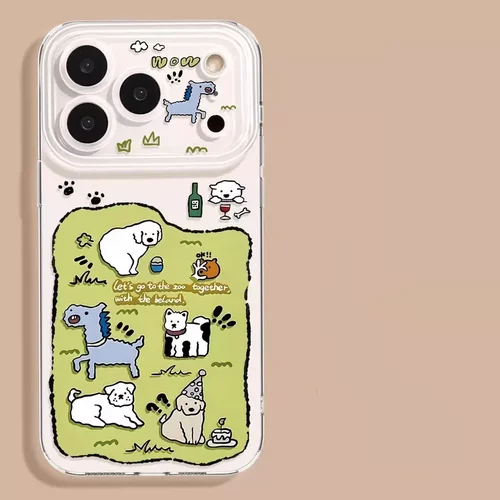 草地小狗适用苹果17手机壳iphone16promax卡通15plus新款14全包