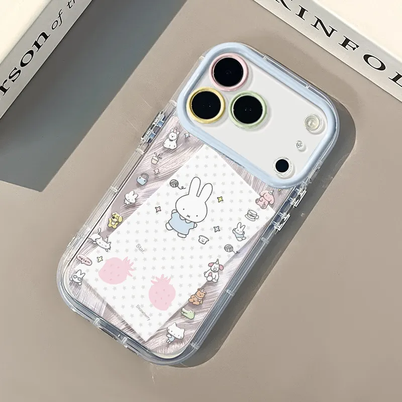 草莓米菲兔适用苹果17羽纱奶油手机壳iPhone16promax卡通15/14pro