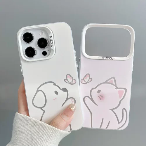 蝴蝶小猫适用iPhone17promax16plus彩银15手机壳1413苹果12个性11