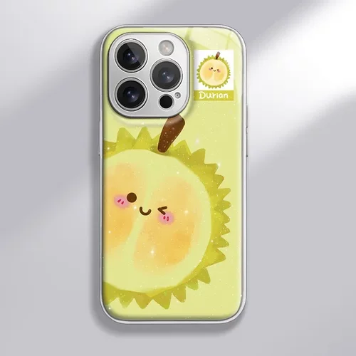 榴莲表情适用苹果16promax卡通女款iPhone手机壳15新款14pm水凝壳