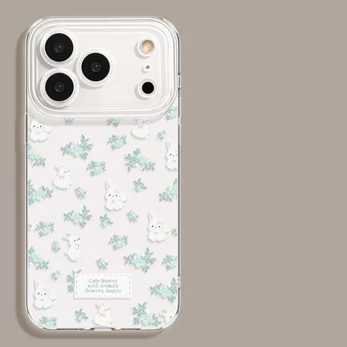 碎花小兔适用苹果17手机壳iphone16promax卡通15plus14新款13