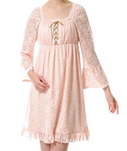 韩日Honeys/好俪姿优雅气质蕾丝镂空真皮细绳女士大牌连衣裙