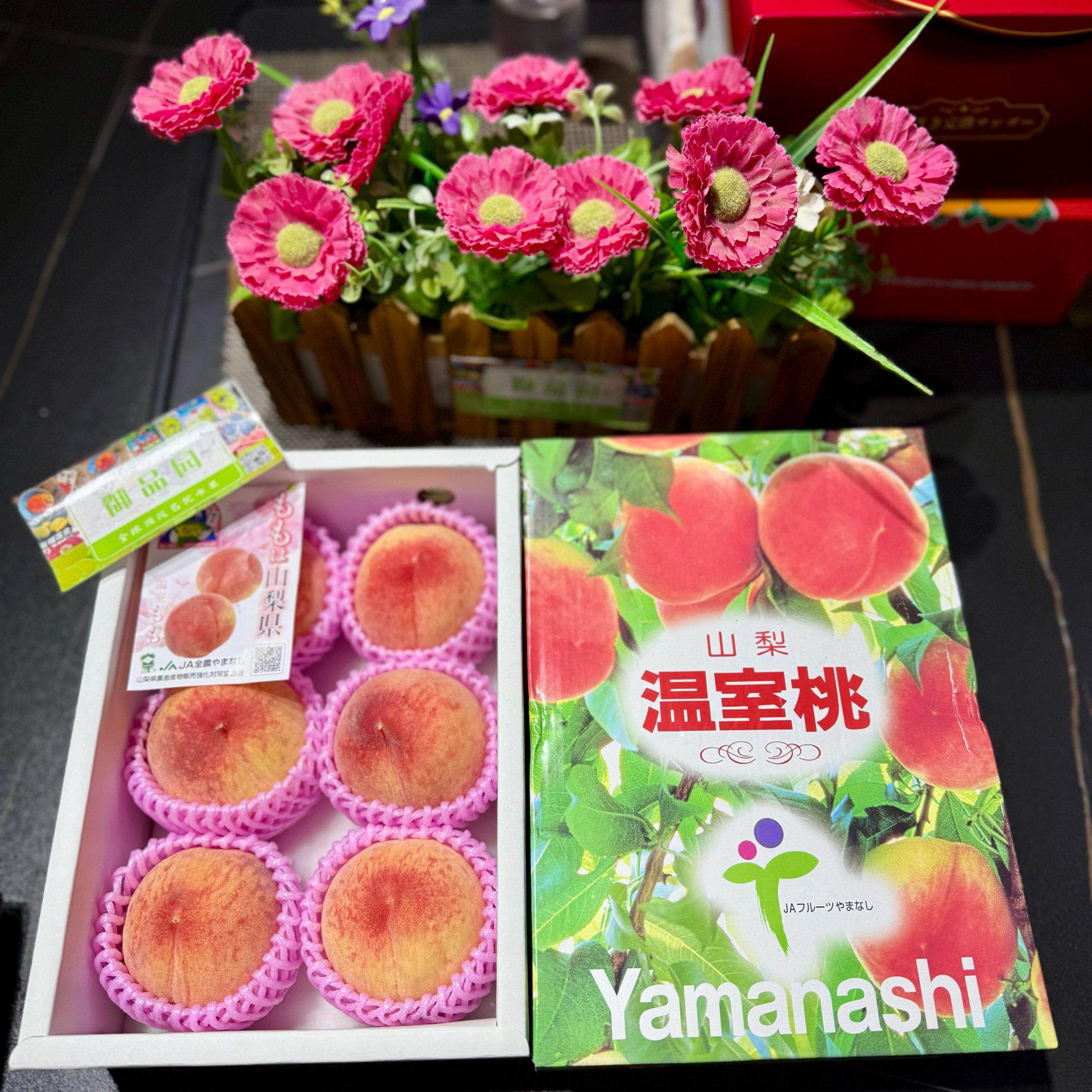山梨温室桃水蜜桃日本Yamanashi日川白凤桃日本山梨似品种国产