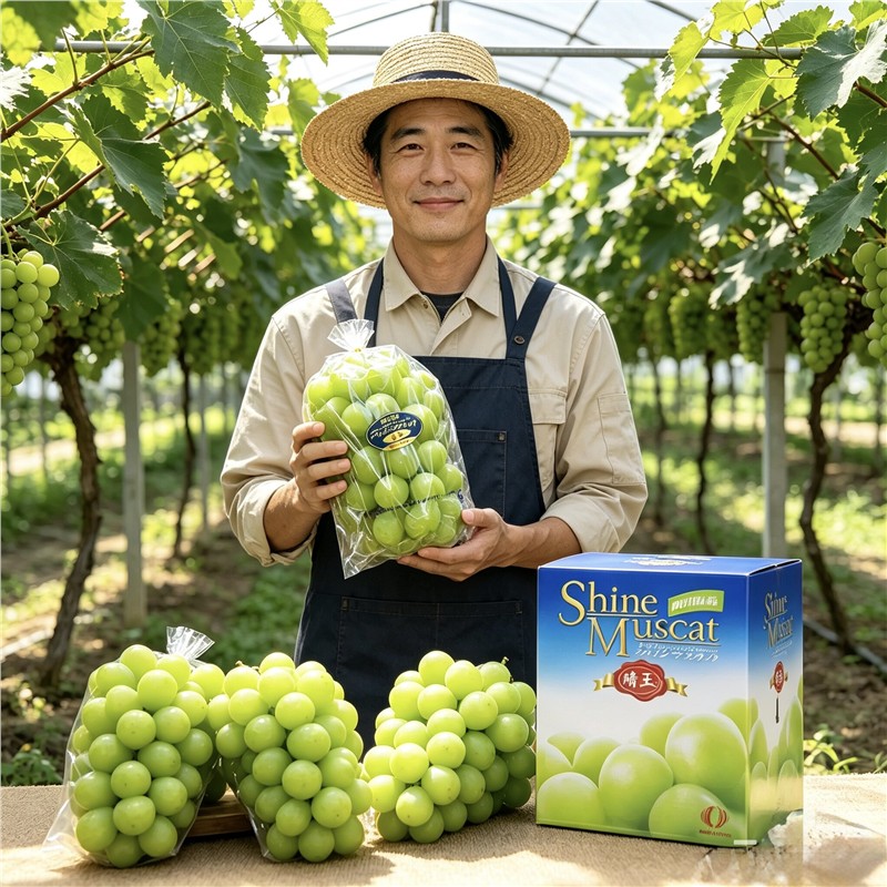 正宗冈山晴王葡萄特秀礼盒版麝香味浓日本似品种国产水果送礼