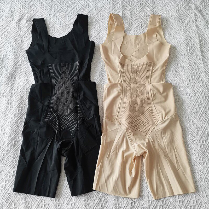 戴维诗3286收腹塑腰提臀托胸负离子印花暖宫后脱式平角连体塑身衣