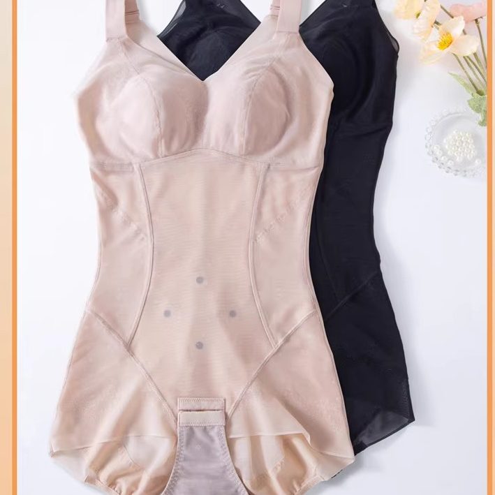 带胸垫免穿文胸一体杯美体连体衣