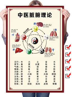 中医脏腑理论五行养生关系装饰画