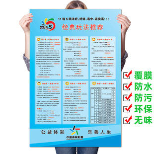 体彩彩票店用品11选5经典玩法推荐中奖金额速查表彩票走势图海报