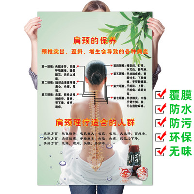 美容院装饰画肩颈保养广告挂图