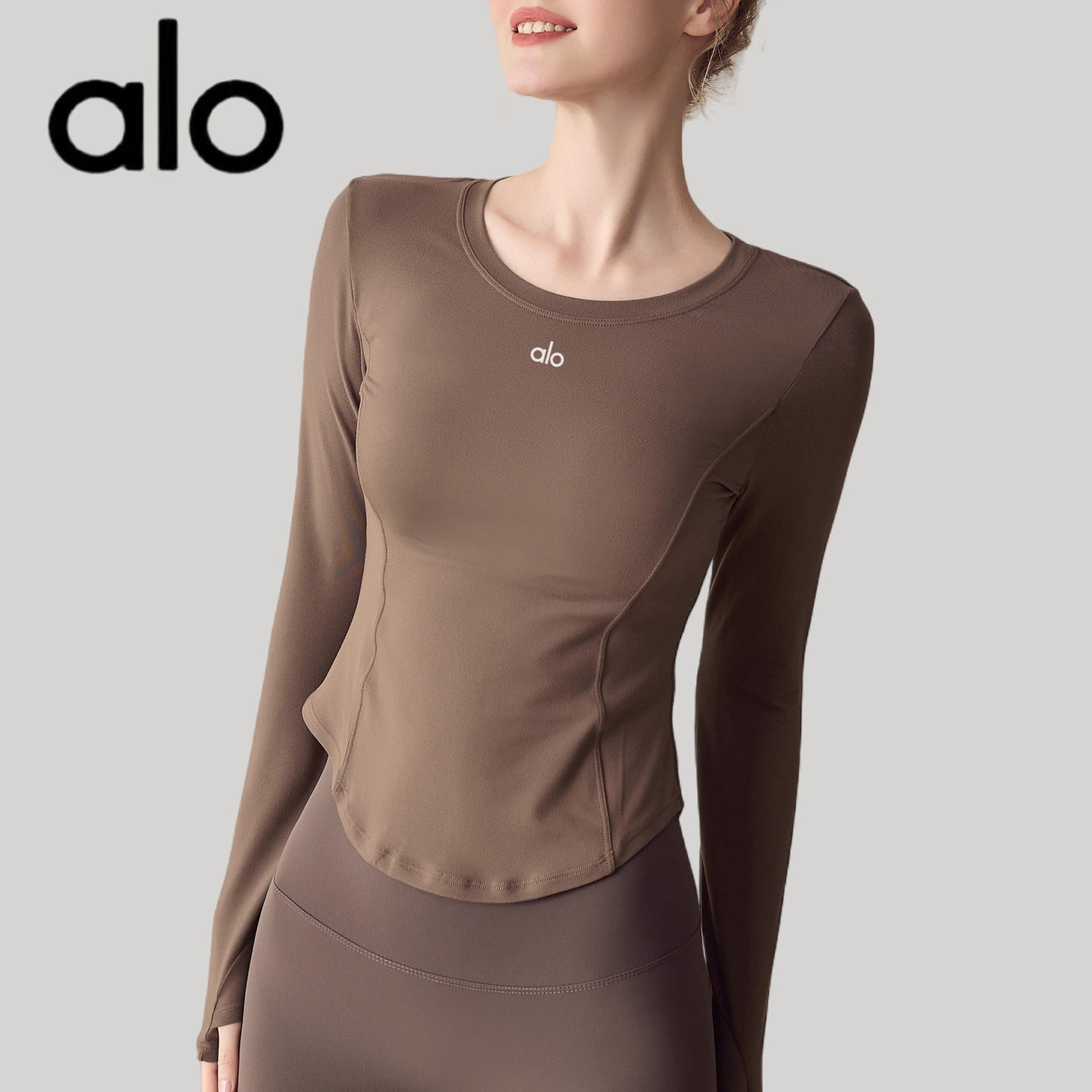 AIo运动长袖跑步T恤女修身显瘦瑜伽服上衣普拉提训练健身服秋冬,运动服/休闲服装,健身衣,淘宝优惠券,粉丝福利购,淘宝优惠卷