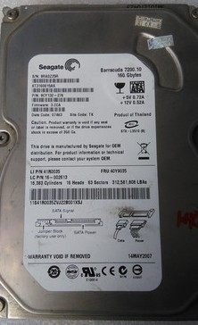 Seagate/希捷 ST3160815AS 160G 台式机硬盘3.CCA 100428473