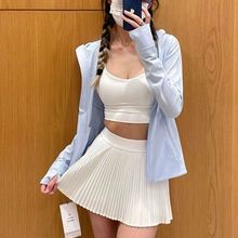 lulu同款运动半身裙女风琴百褶裙高腰网球裙短裙户外运动时尚短裙