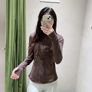 alo同款健身运动外套女修身立领速干时尚跑步瑜伽服骑行紧身上衣