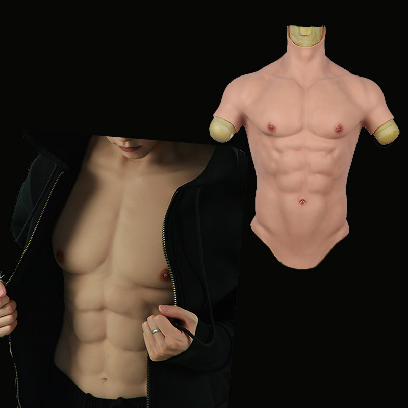 硅胶猛男肌肉装假腹肌cosplay型男道具网红神器假胸肌硅胶肌肉衣