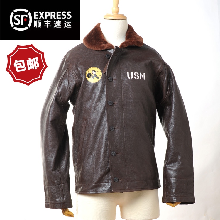 海盗美国款式中队复古n-1皮夹克