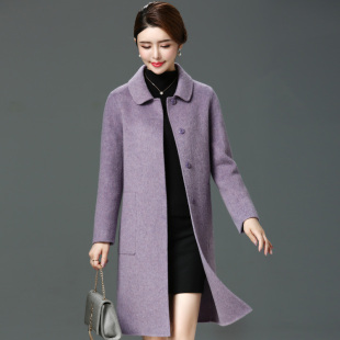 秋冬妈妈羊毛呢外套中年 宽松大码 羊绒大衣女2025新款 双面呢中长款