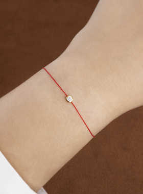 编织小红手绳莫桑圆钻女生手链