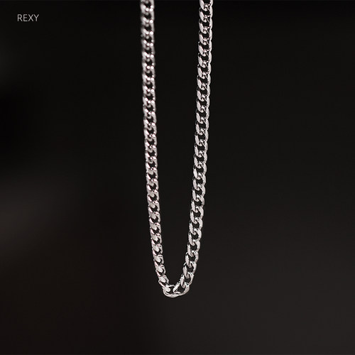 古巴链925纯银男女经典不掉色