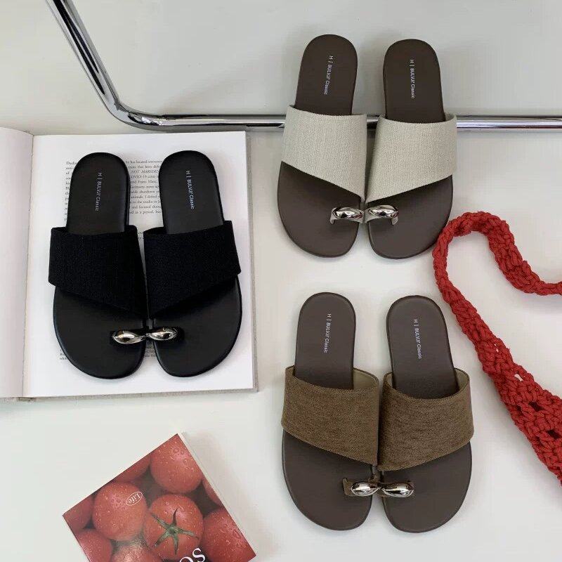 BULVJI海边度假沙滩休闲拖鞋女2025夏季编织套趾复古软底外穿凉拖,女鞋,一字拖,淘宝优惠券,粉丝福利购,淘宝优惠卷