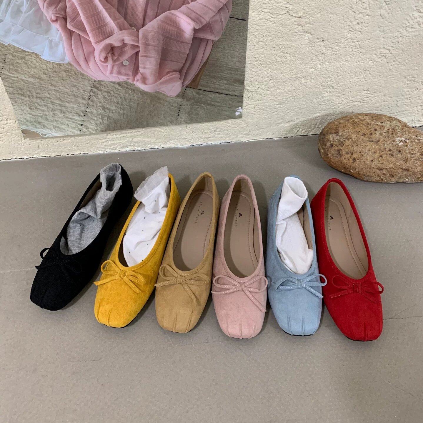 ALILOVERS 温柔风方头蝴蝶结芭蕾舞鞋女2026新款百搭一脚蹬奶奶鞋,女鞋,浅口单鞋,淘宝优惠券,粉丝福利购,淘宝优惠卷