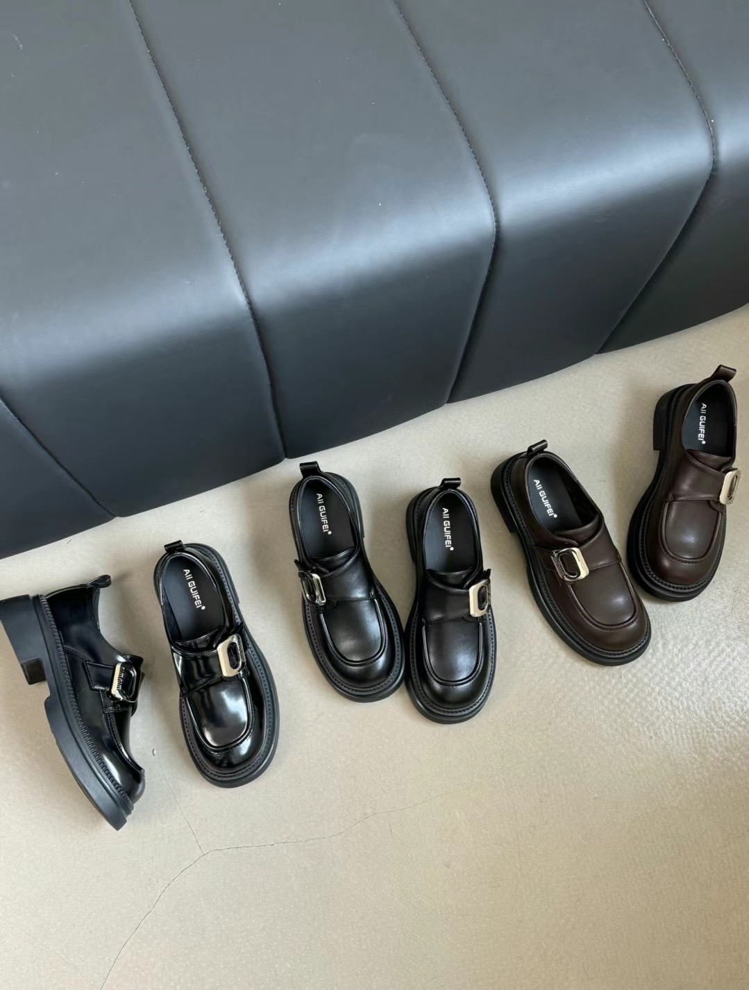 复古经典款四季好穿通勤扣件皮鞋