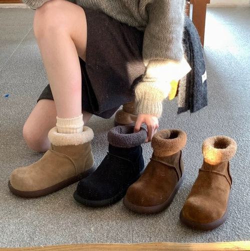 BEILIXUAN 韩版设计感厚底短筒瘦瘦靴女2025秋冬新款气质博肯短靴