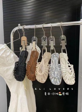 Chic Update:)24S! 韩国春季新款度假沙滩罗马镂空软底气质凉鞋