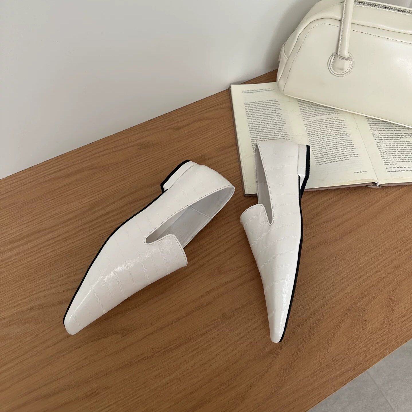 韩版方头乐福鞋女2026春季新款一脚蹬通勤百搭平底豆豆鞋,女鞋,浅口单鞋,淘宝优惠券,粉丝福利购,淘宝优惠卷