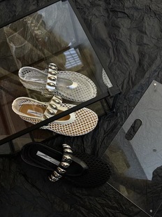 CHIC2024NEW SPRING:韩国夏季复古透气度假舒适低跟网状一字单鞋