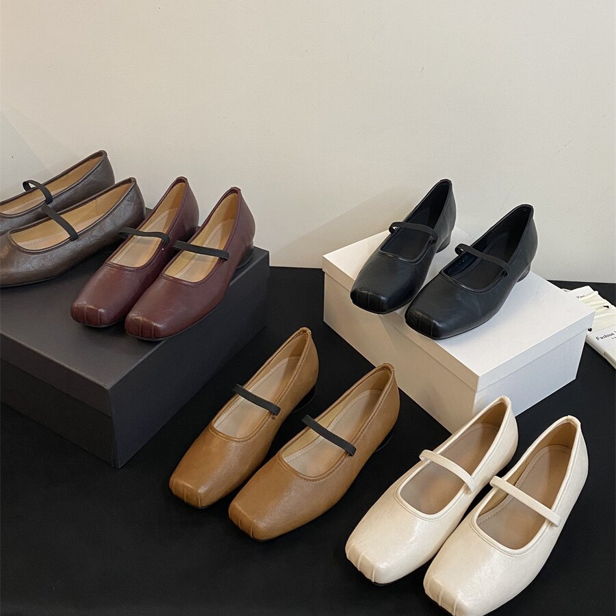 不累脚低跟通勤小皮鞋芭蕾单鞋女