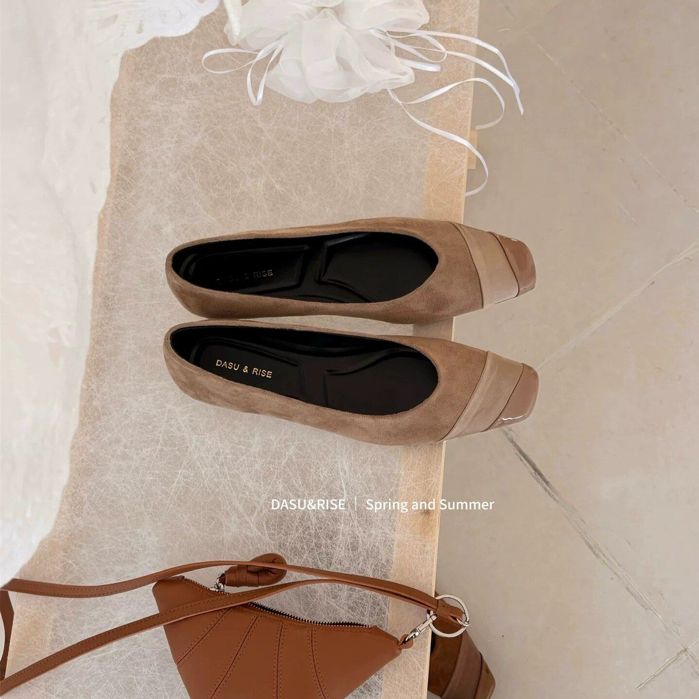 DASU 2026新款韩版方头平底浅口单鞋百搭气质一脚蹬软底舒适瓢鞋,女鞋,浅口单鞋,淘宝优惠券,粉丝福利购,淘宝优惠卷
