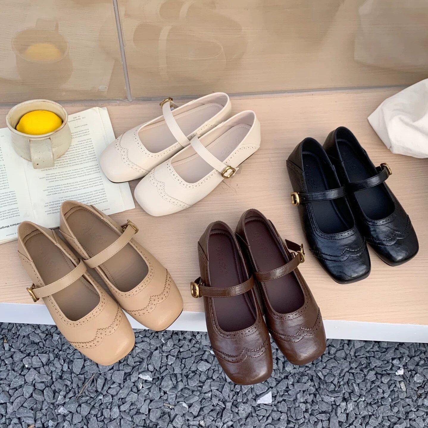 miss shoes 复古风方头一字带玛丽珍鞋女2026新款软底气质小皮鞋,女鞋,浅口单鞋,淘宝优惠券,粉丝福利购,淘宝优惠卷