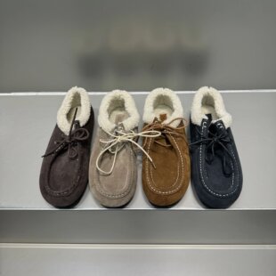 TLE MIKELIN 韩版毛毛鞋女2025春季新款系带内毛绒保暖棉鞋雪地靴