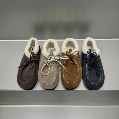 TLE MIKELIN 韩版毛毛鞋女2025春季新款系带内毛绒保暖棉鞋雪地靴